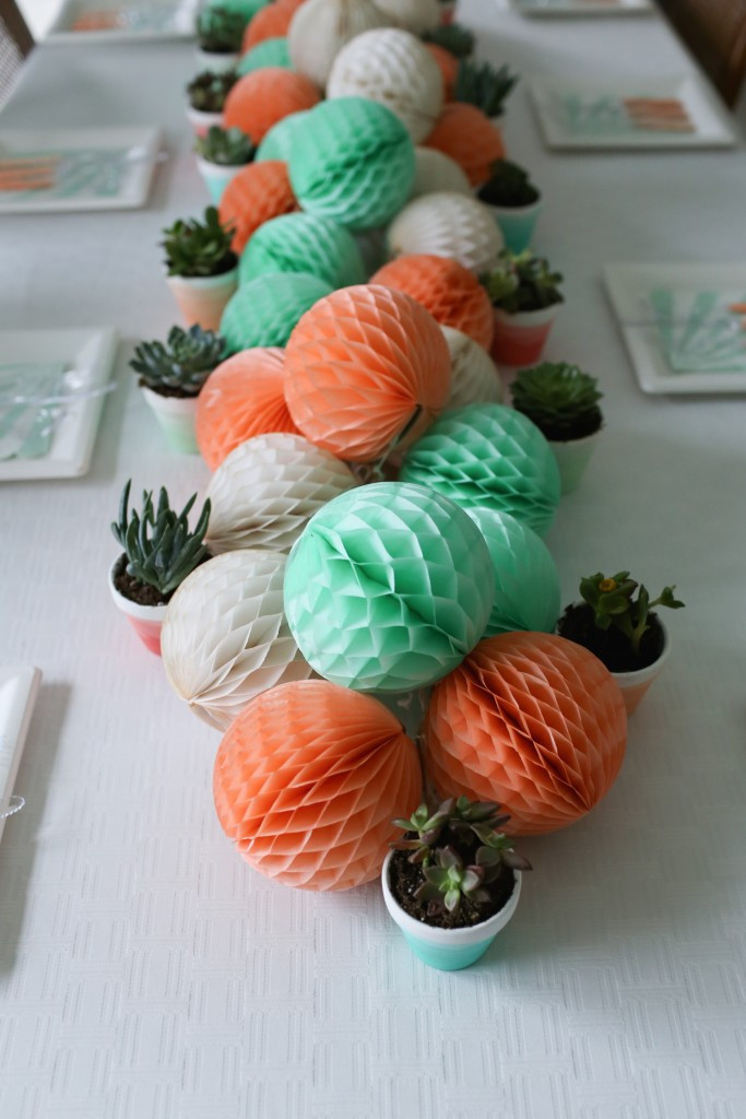 Coral Baby Shower Decor
 A Mint and Coral Party