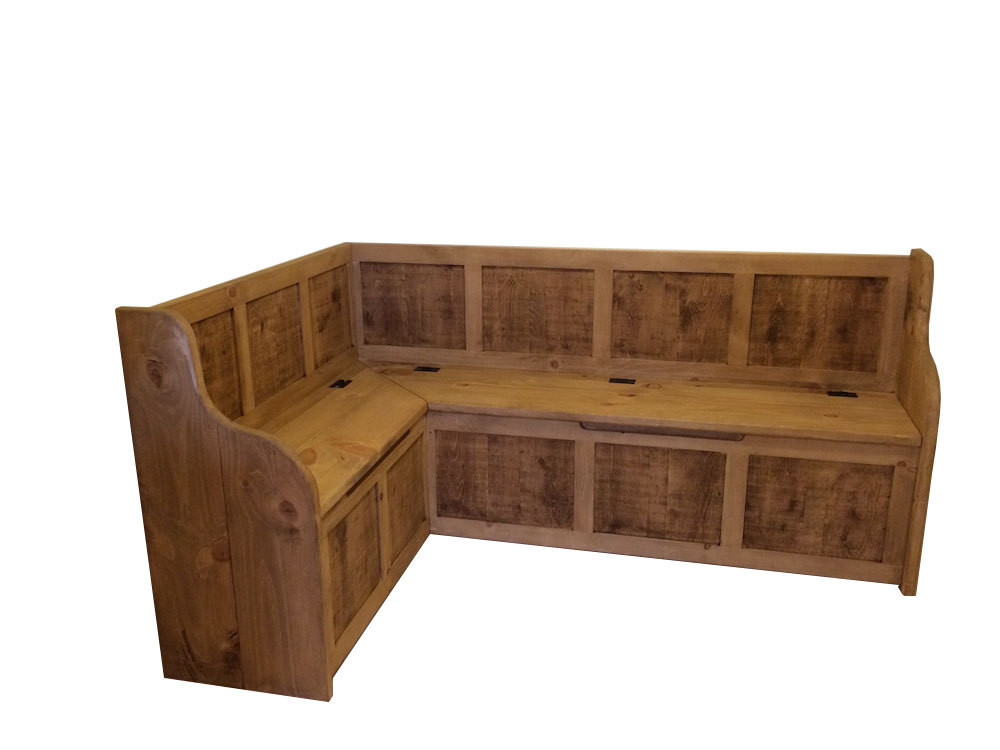 Corner Bench Storage
 Rustic Style Corner Dining Bench with Storage Can be