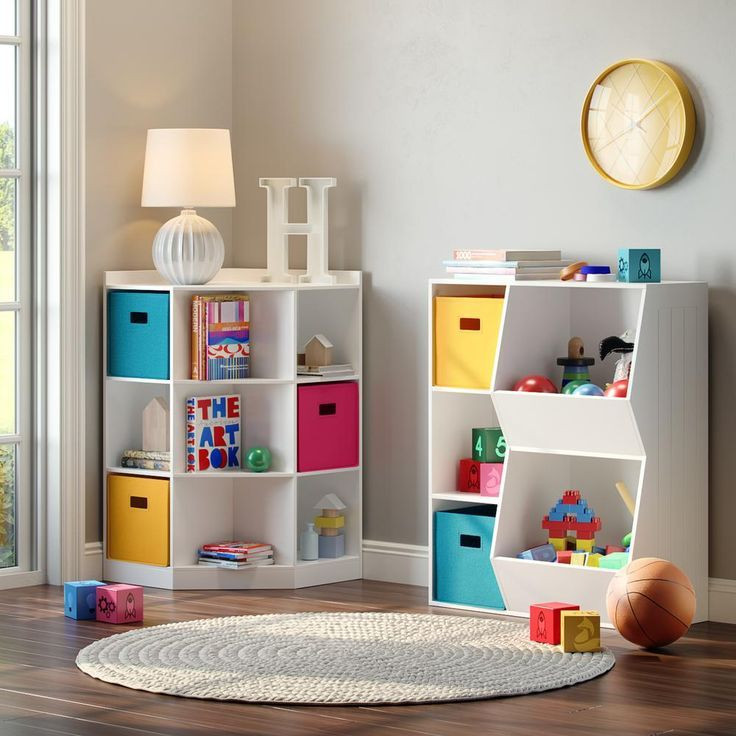 Corner Shelf For Kids Room
 RiverRidge Home 6 Cubby 3 Shelf Corner Cabinet in White