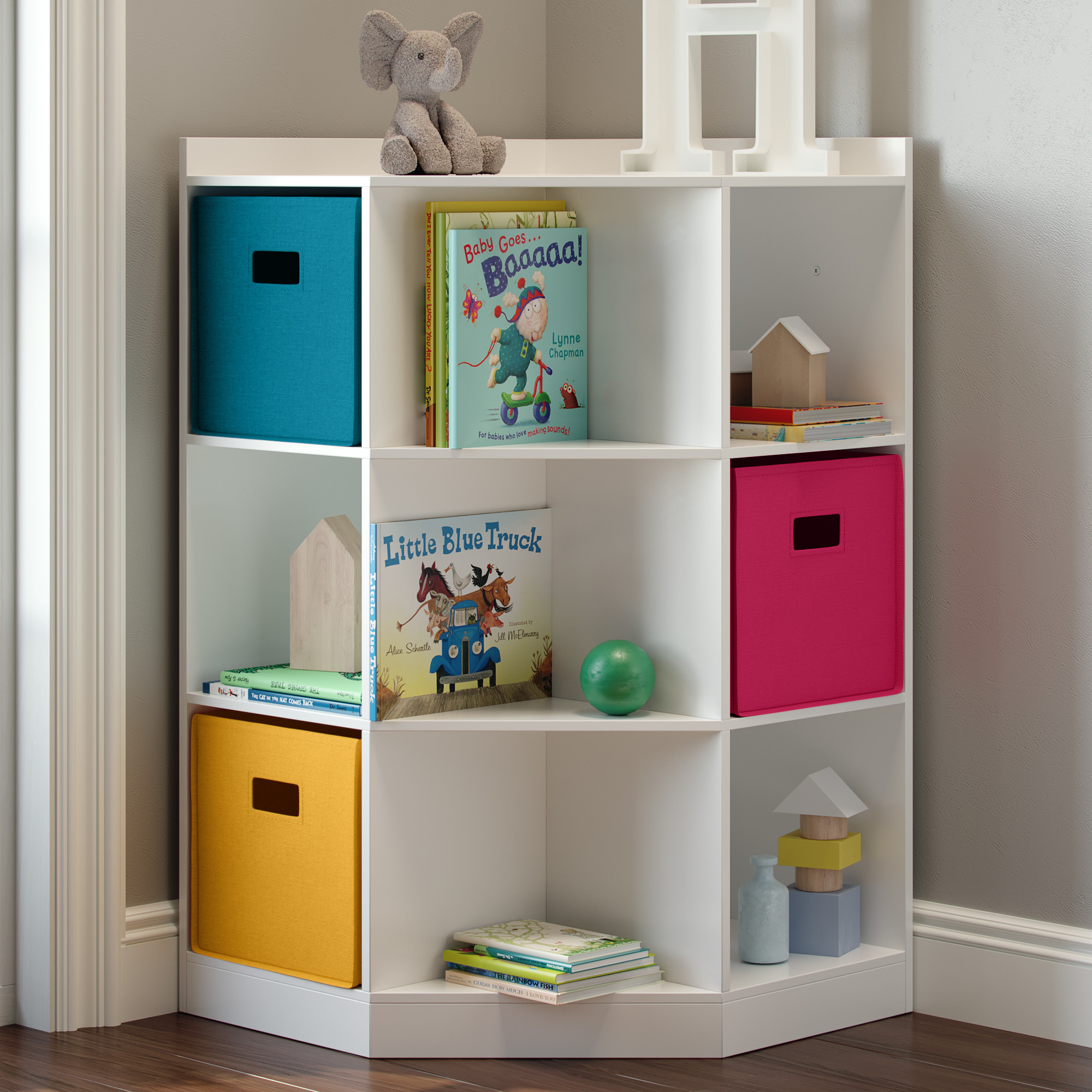 Corner Shelf For Kids Room
 RiverRidge Kids 6 Cubby 3 Shelf Corner Cabinet White