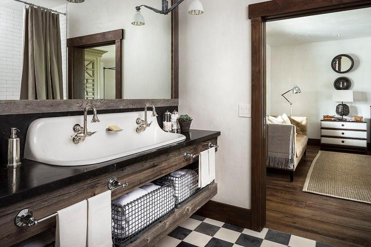 Country Bathroom Sinks
 Country Style Bathroom with Reclaimed Wood Sink Vanity