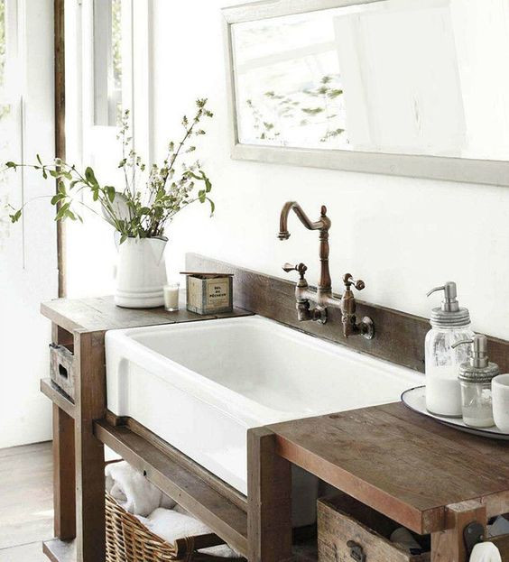 Country Bathroom Sinks
 Sinks Rustic bathrooms and Bathroom on Pinterest