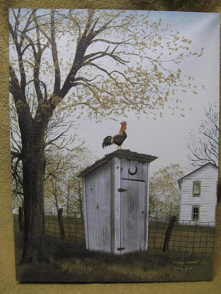 Country Bathroom Wall Decor
 Rooster on Outhouse Canvas Painting Wall Decor Country