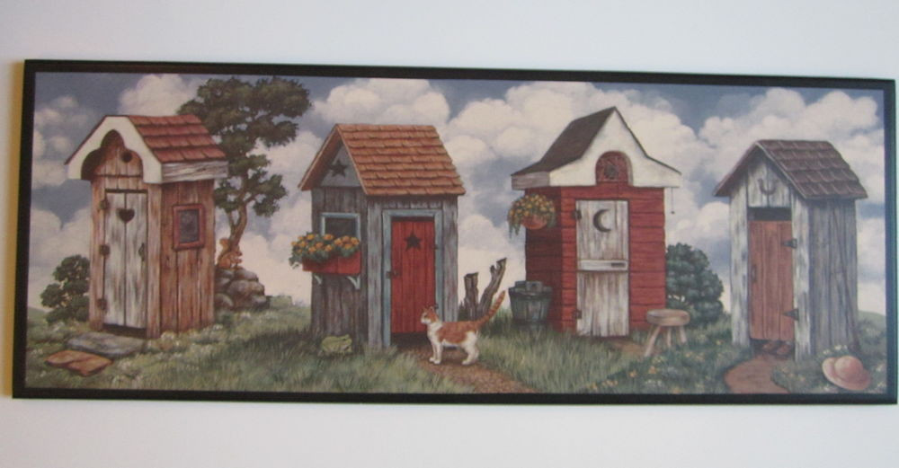 Country Bathroom Wall Decor
 Outhouse country bathroom wall decor plaque Primitive Bath