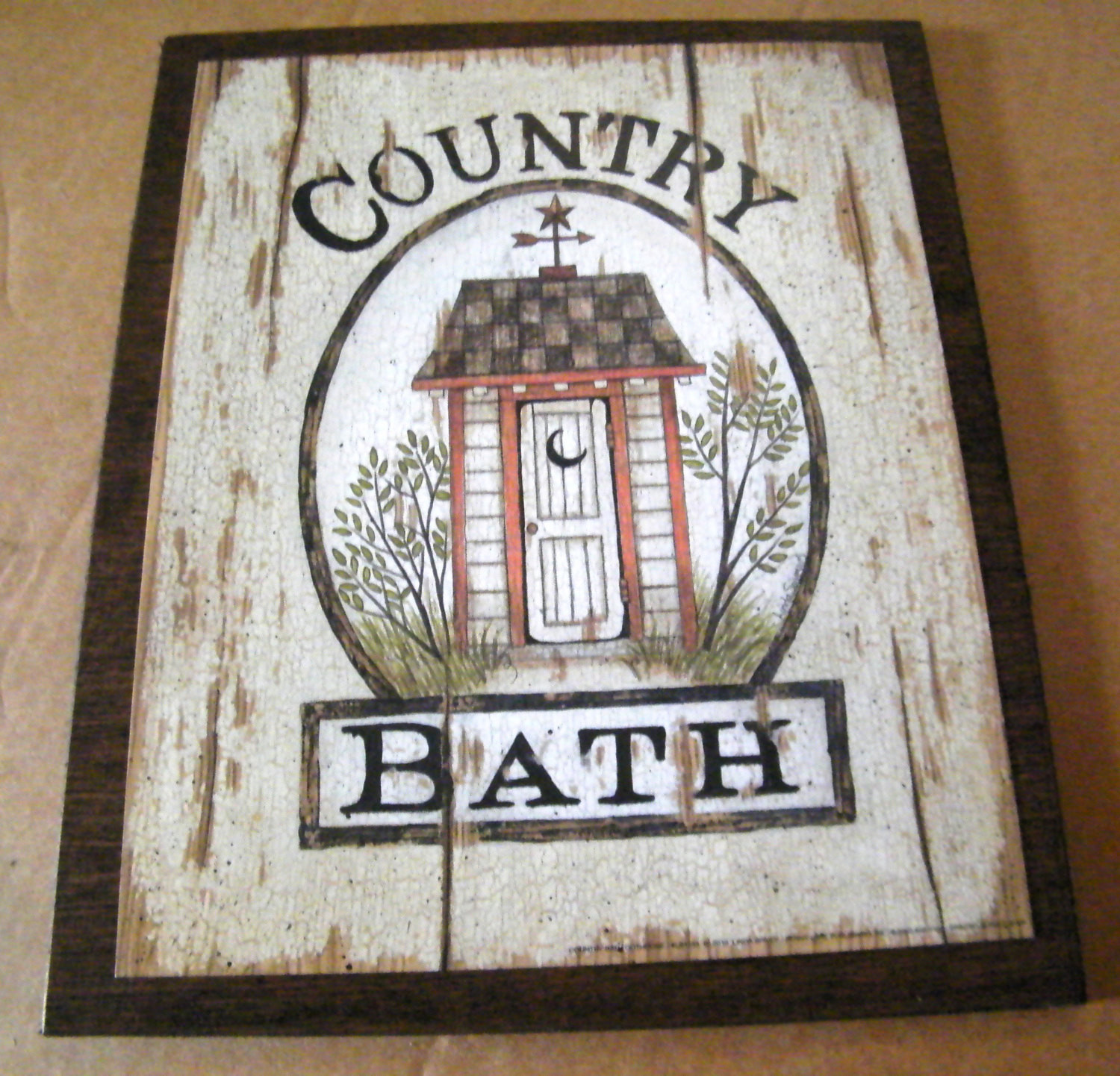 Country Bathroom Wall Decor
 OUTHOUSE Primitive Country Bath Bathroom Wall Art Decor