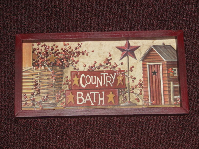 Country Bathroom Wall Decor
 PRIMITIVE COUNTRY BATH WALL DECOR 6 INCHES X 12 INCHES