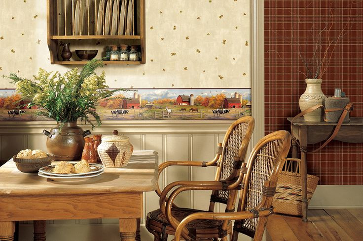 Country Kitchen Wall Paper
 1000 images about Country and Primitive on Pinterest