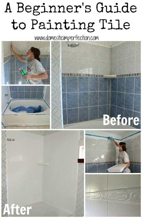 Cover Bathroom Tile
 23 best Covering ugly tile images on Pinterest