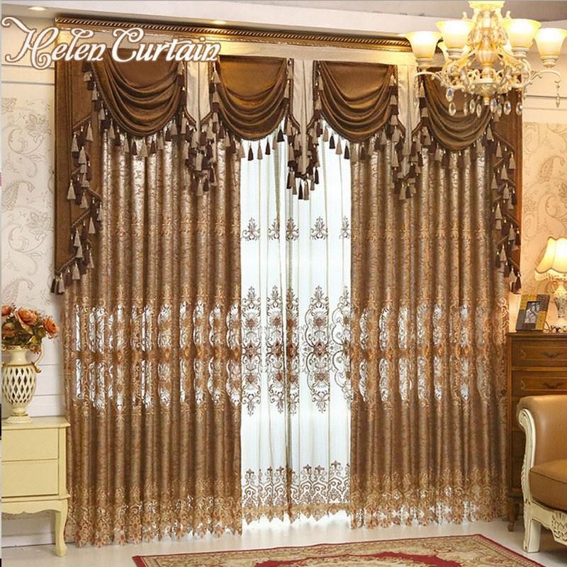 Curtain Style For Living Room
 Aliexpress Buy Helen Curtain Luxury Gold Embroidered