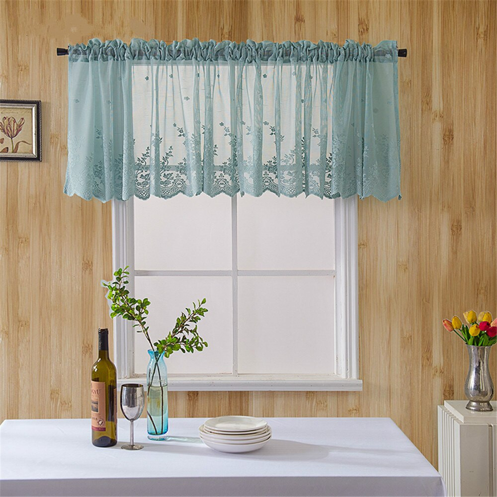 Curtains For Kitchen Door
 Modern Lace Jacquard Curtains Bottom Coffee Short Curtain
