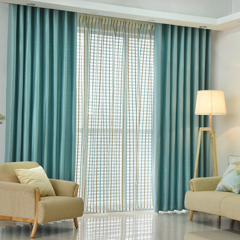 Curtains For The Living Room
 Plain dyed blackout curtain kitchen door window curtains