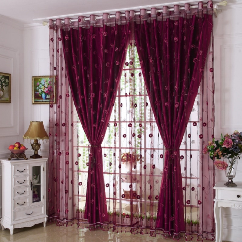 Curtains For The Living Room
 Luxury Embroidered Window Curtains Set for Living Room