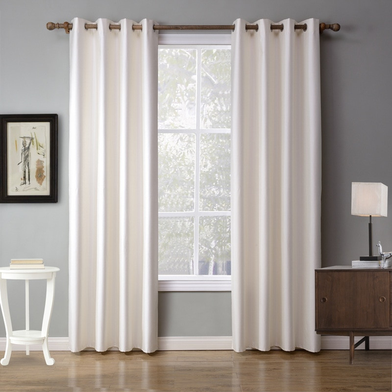 Curtains For The Living Room
 XYZLS European Solid White Curtains Shade Blackout Curtain