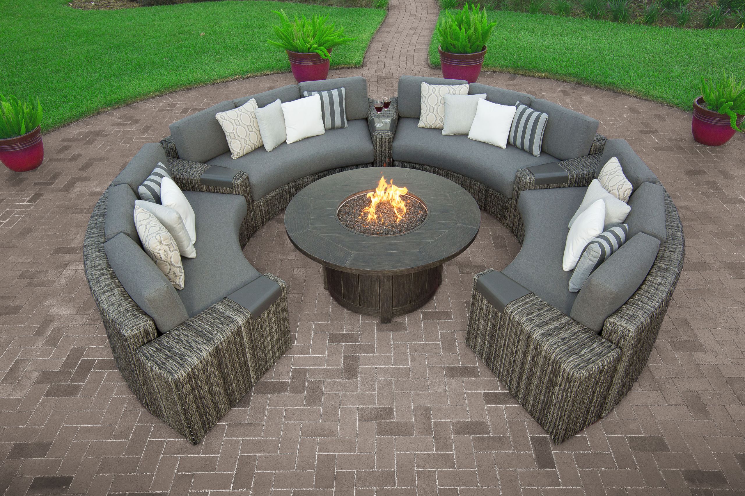 Curved Fire Pit Bench Cushions
 Products