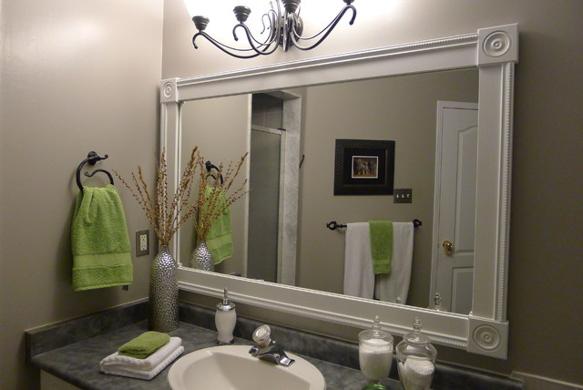 Custom Framed Bathroom Mirrors
 Bathroom Vanity with Custom Mirror Frame Contemporary