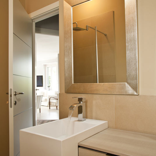 Custom Framed Bathroom Mirrors
 Custom golden silver framed bathroom mirror Contemporary