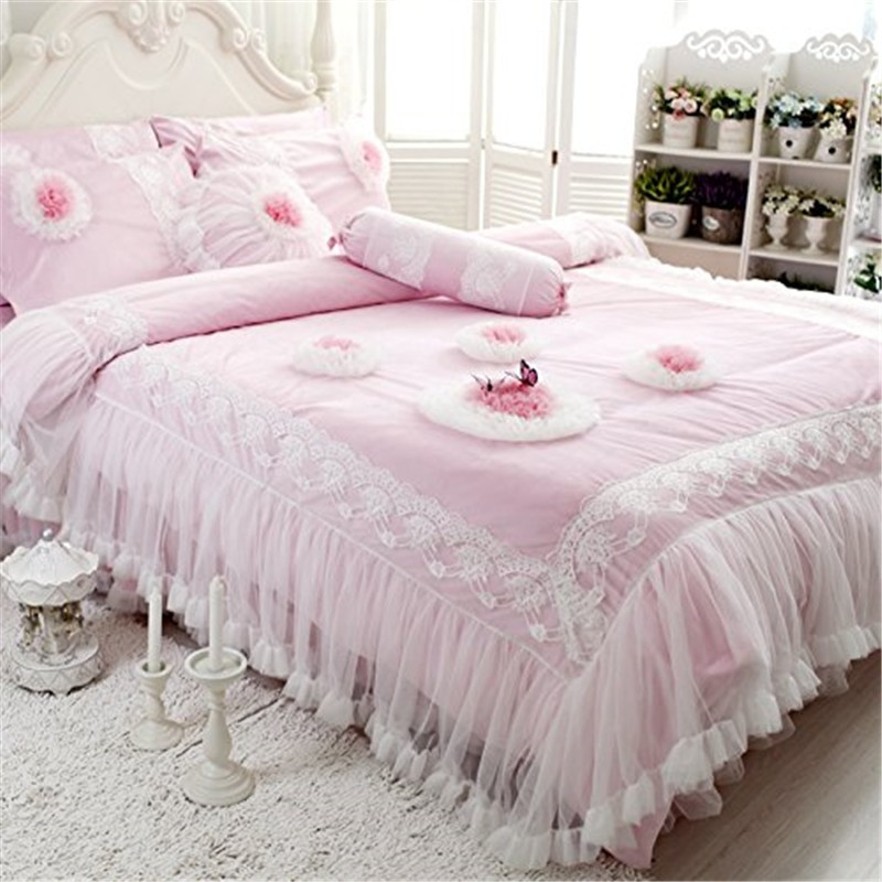 Cute Bedroom Sets For Girls
 FADFAY Lace Flannel Bedding Sets Cute Girls Duvet Cover