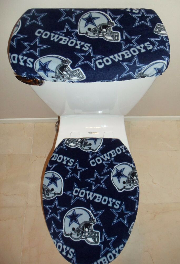 Dallas Cowboys Bathroom Decor
 NFL DALLAS COWBOYS Fleece Fabric Toilet Seat Cover Set
