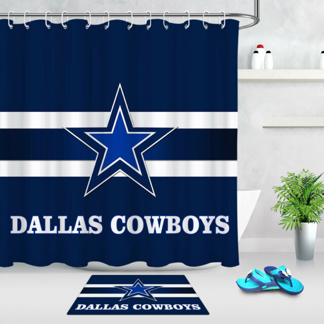 Dallas Cowboys Bathroom Decor
 Blue Background American Dallas Cowboys Star Shower