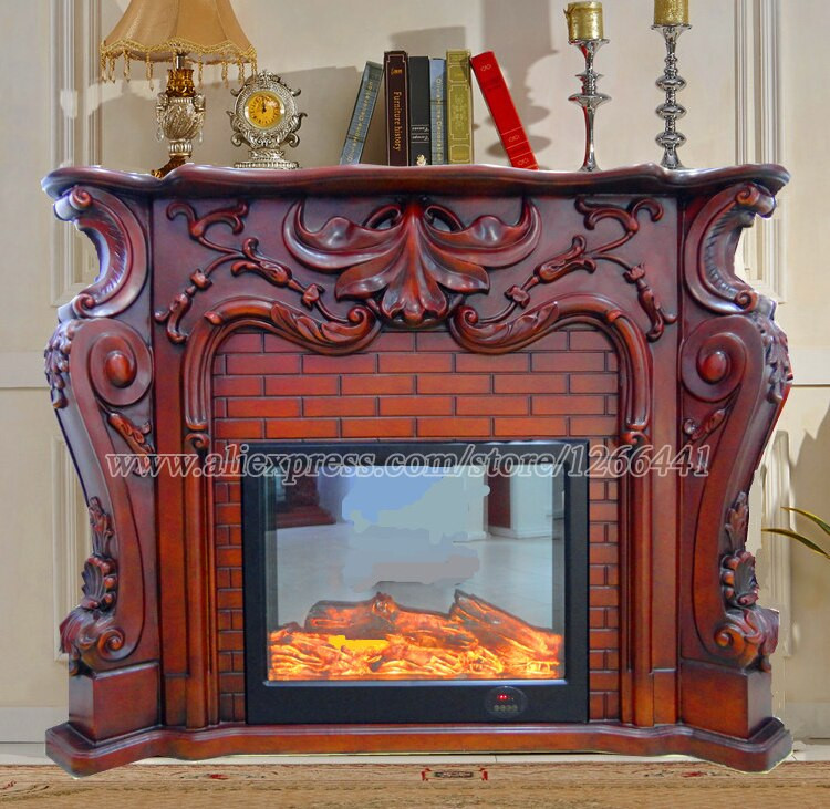 Decorative Electric Fireplace
 European fireplace set carved wood mantel W160cm plus