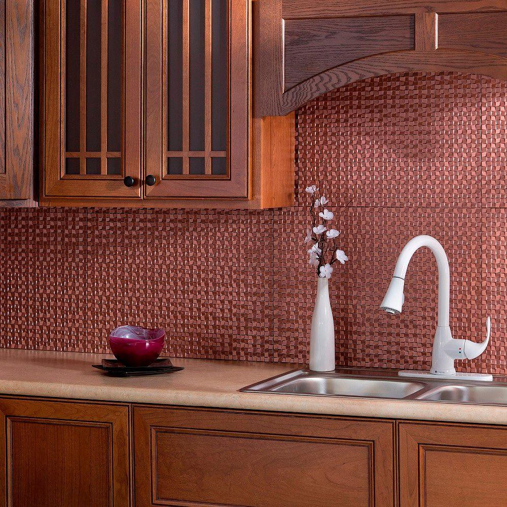 Decorative Kitchen Backsplash
 Fasade 24 in x 18 in Terrain PVC Decorative Tile