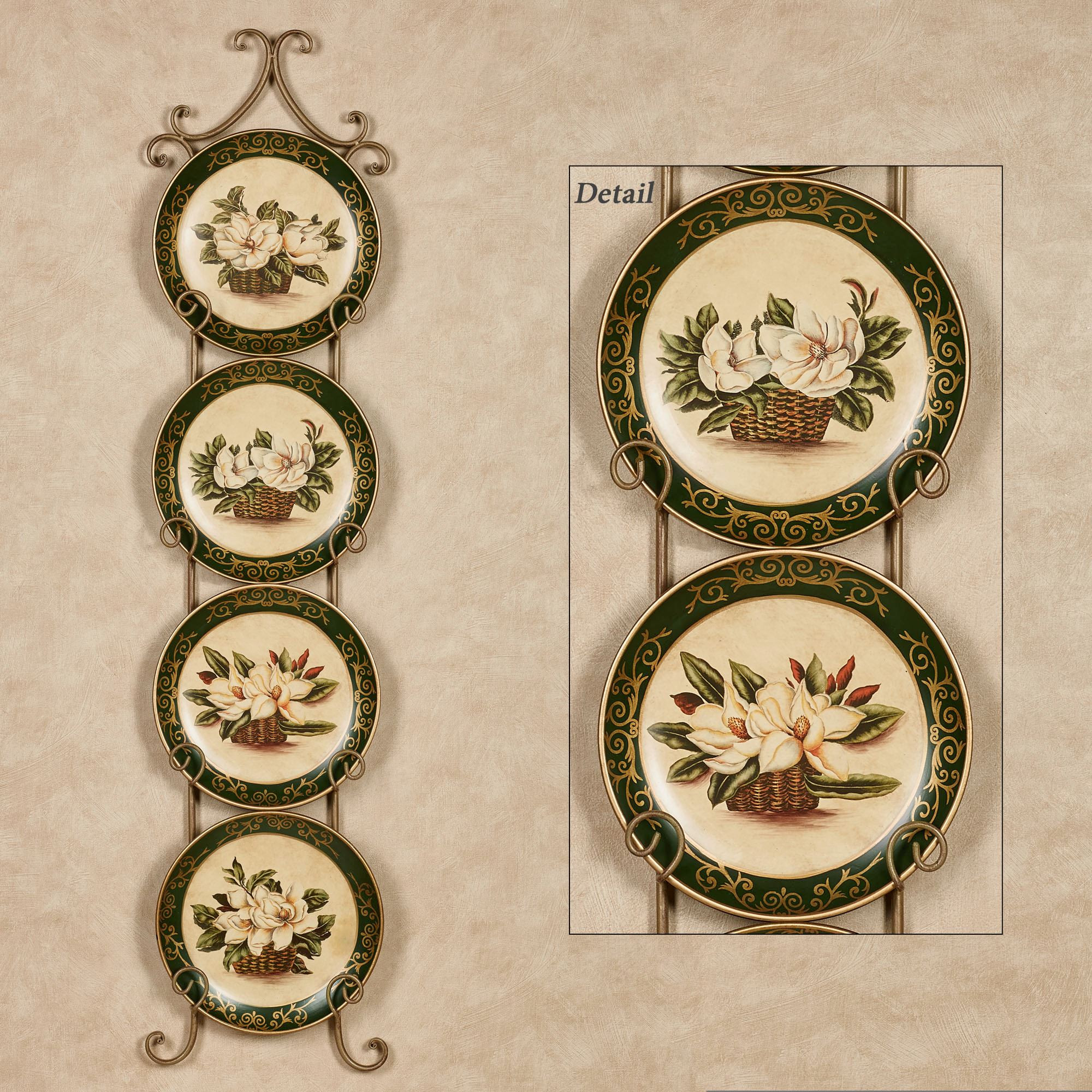Decorative Plates For Kitchen Wall
 Magnolia Floral Decorative Plate Set