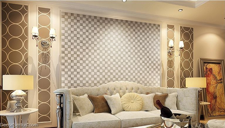 Decorative Wall Tiles Living Room
 DecorGenius White Grey Leather Wall Tile Living Room Decor