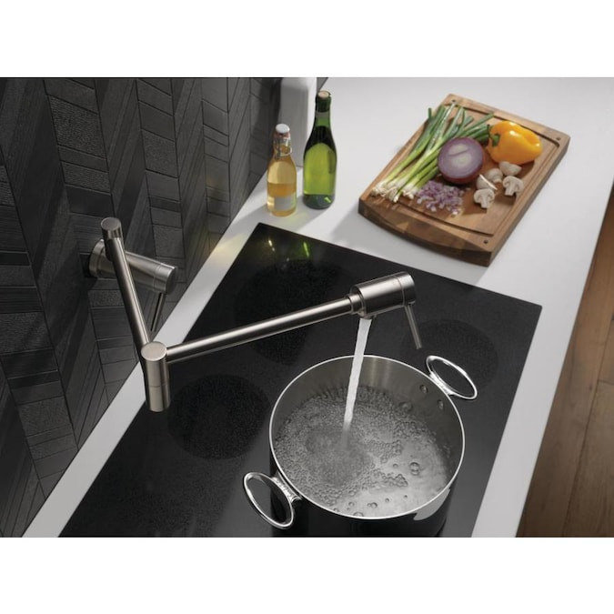 Delta Wall Mounted Kitchen Faucet
 Delta Stainless 2 Handle Wall Mount Pot Filler Handle
