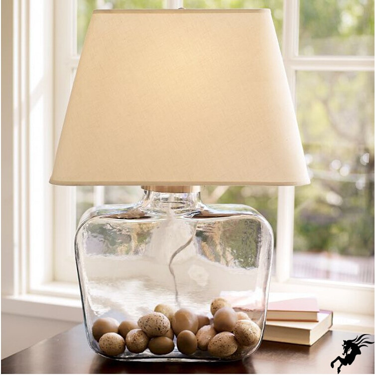 Desk Lamps For Kids' Rooms
 brief country style clear crystal glass fabric table lamp