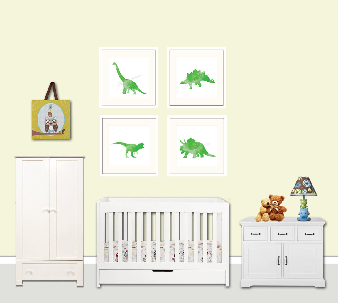 Dinosaur Baby Room Decor
 Dinosaur Nursery Art Printable Green Watercolor Decor Baby