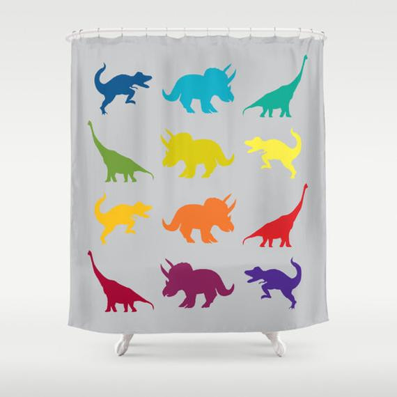 Dinosaur Bathroom Decor
 Items similar to Dinosaur Shower Curtain Dinosaur