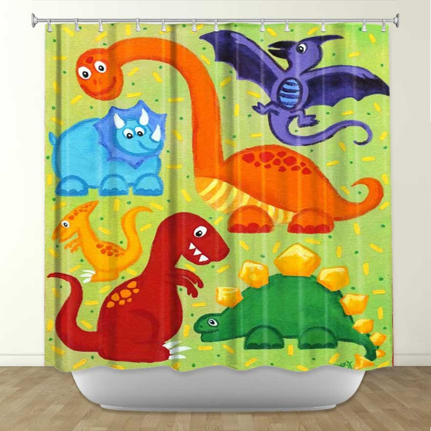 Dinosaur Bathroom Decor
 Dinosaur Kids Shower Curtain Bathroom Decor boys childrens