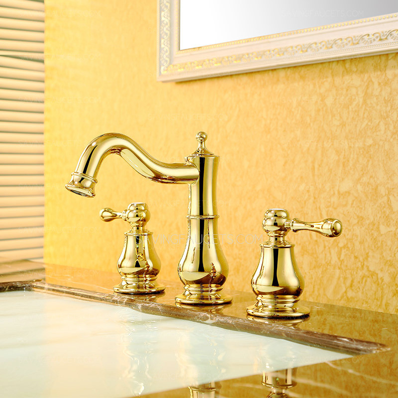 Discount Bathroom Faucets
 Vintage 3 Holes Polished Brass Widespread Discount