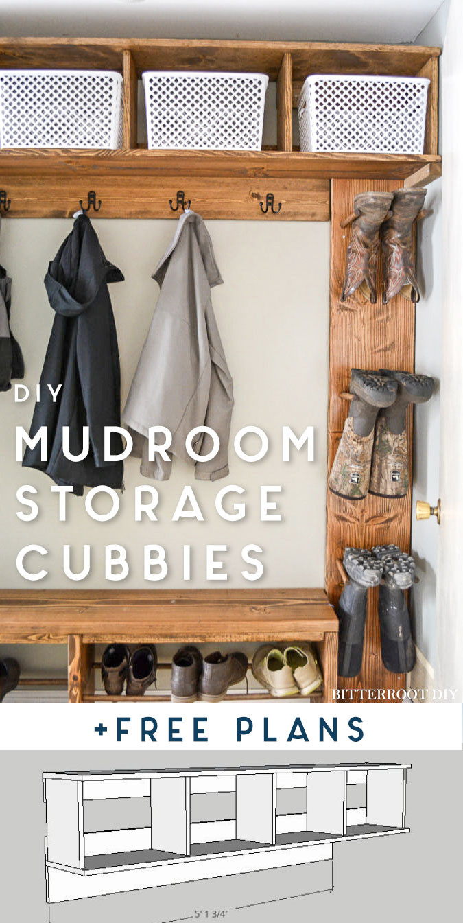 DIY Cubby Storage Plans
 Mudroom Storage Cubbies