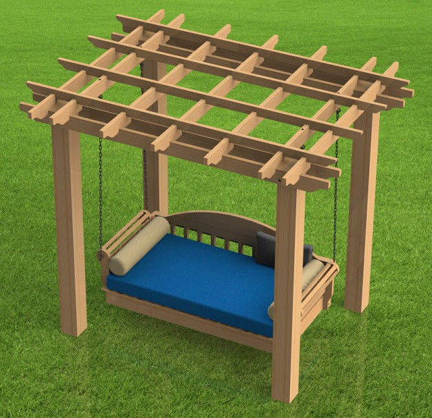 DIY Hanging Bed Plans
 Hanging Patio Bed with Pergola Woodworking DIY Plans