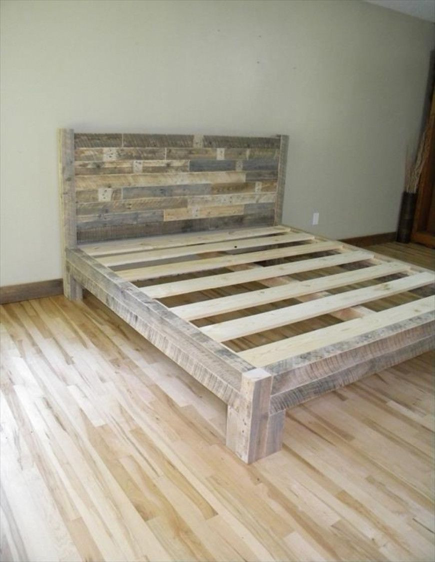 DIY King Size Bed Frame Plans
 DIY Beds Made Out Wooden Pallets With images