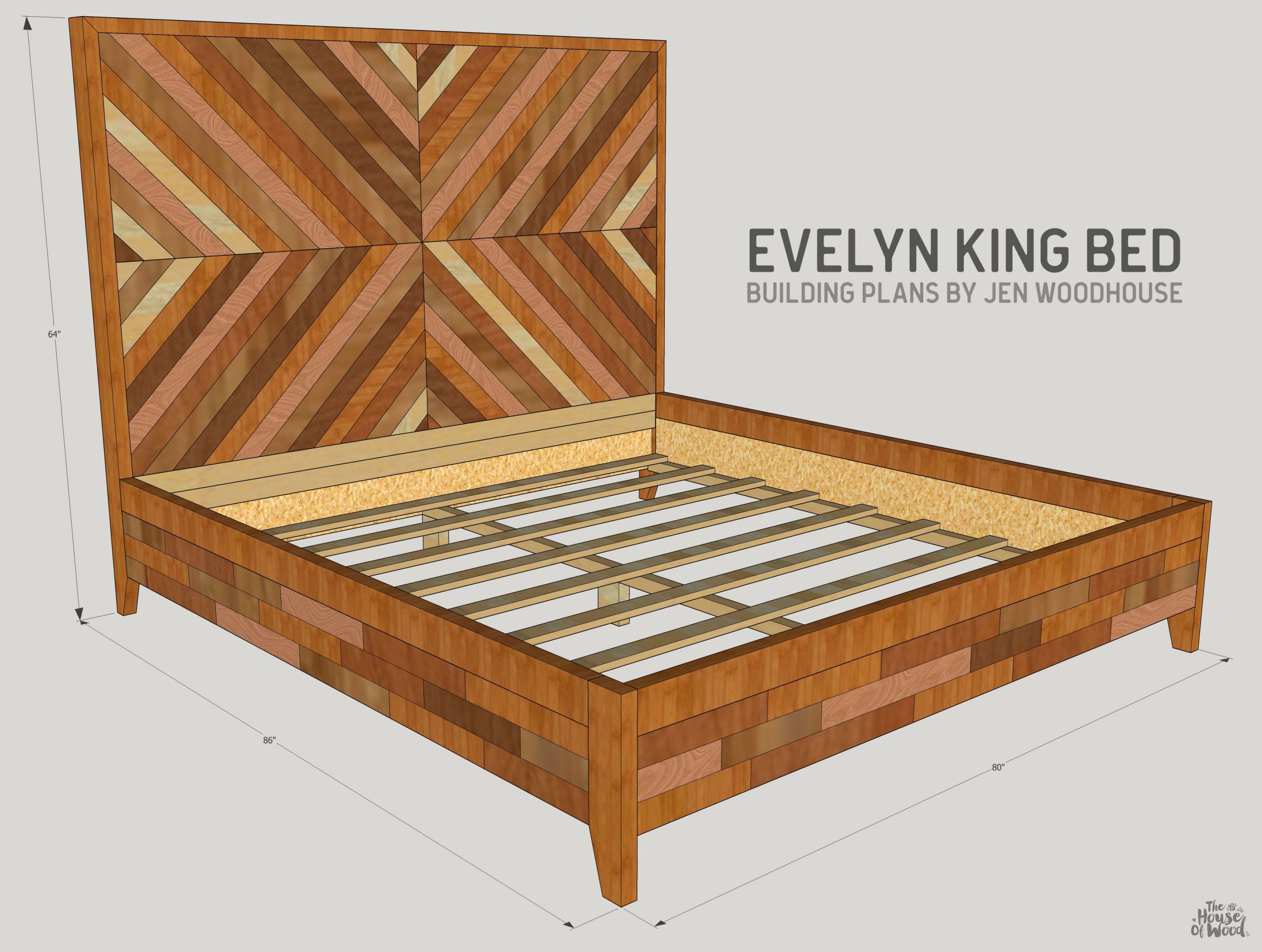 Diy King Size Bed Frame Plans Beautiful Diy West Elm Alexa Chevron Bed