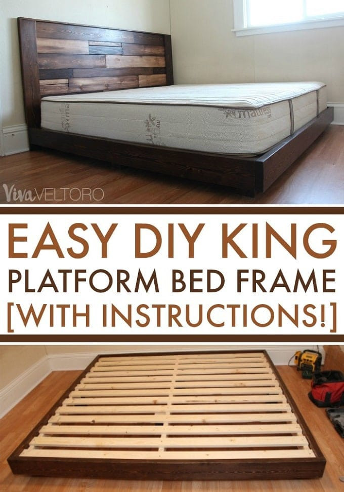 DIY King Size Bed Frame Plans
 Easy DIY Platform Bed Frame for a King Bed with