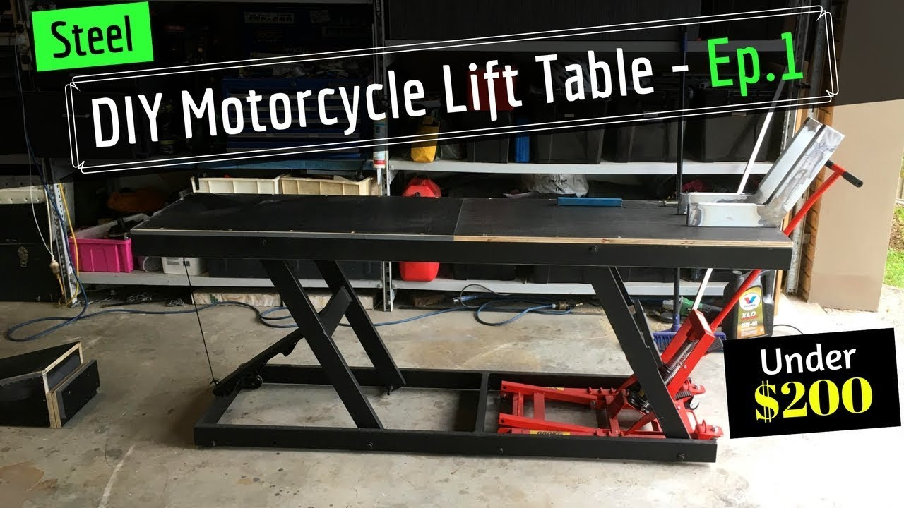 DIY Motorcycle Lift Plans
 DIY Motorcycle Hydraulic Lift Table From Old Shelving
