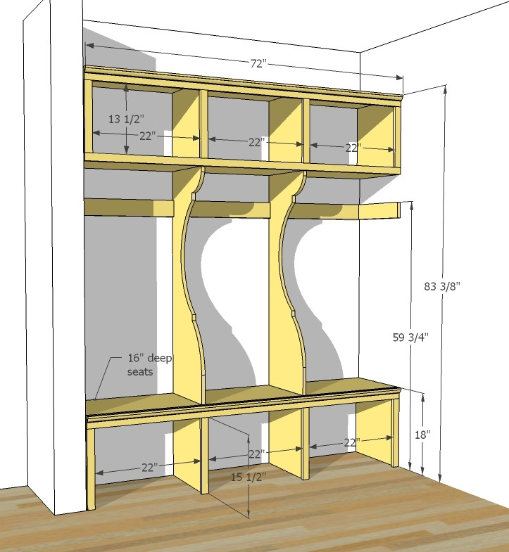 DIY Mudroom Bench Plans
 Mudroom bench plans