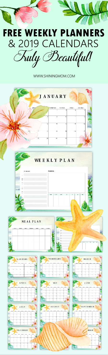 DIY Planner Printables 2019
 Lovely 2019 Printable Calendar Weekly Planner Freebie