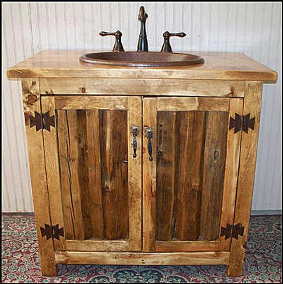Diy Rustic Bathroom Vanity
 MS 1371 36 RUSTIC Split Log BATHROOM Vanity by CantonAntiques