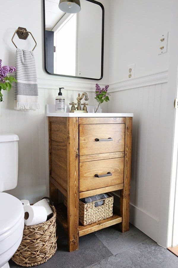 Diy Rustic Bathroom Vanity
 19 Creative and Popular Ideas for Rustic Bathroom Vanities