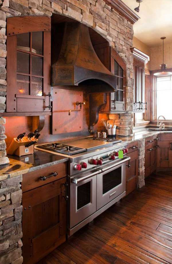 Diy Rustic Kitchen Cabinets
 22 Stunning Stone Kitchen Ideas Bring Natural Feel Into