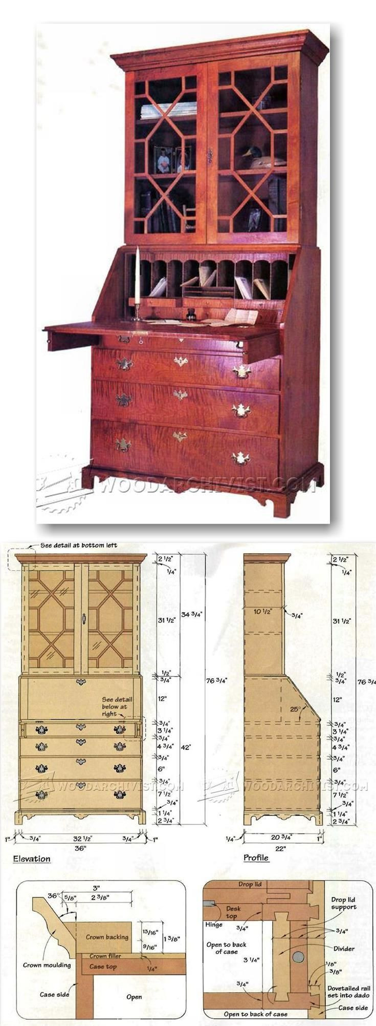 DIY Secretary Desk Plans
 1015 best Period Furniture images on Pinterest