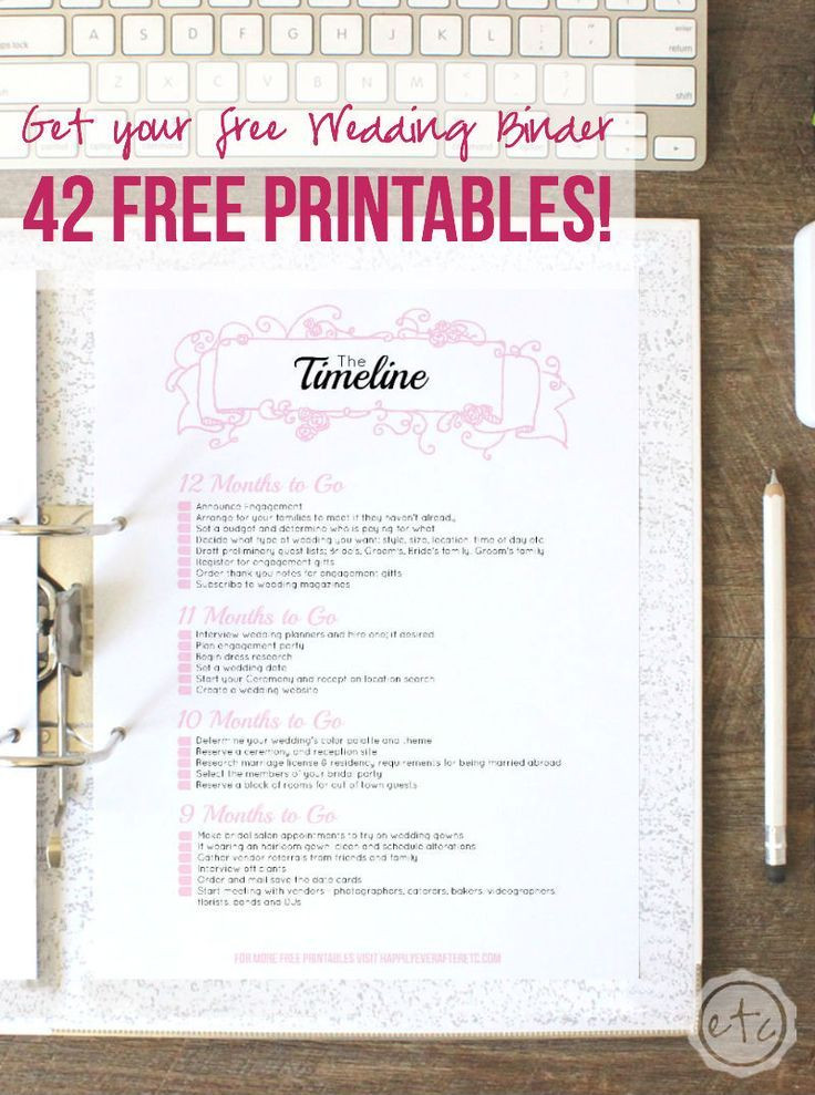 DIY Wedding Planner Printables
 How to Put To her Your Perfect FREE Wedding Binder