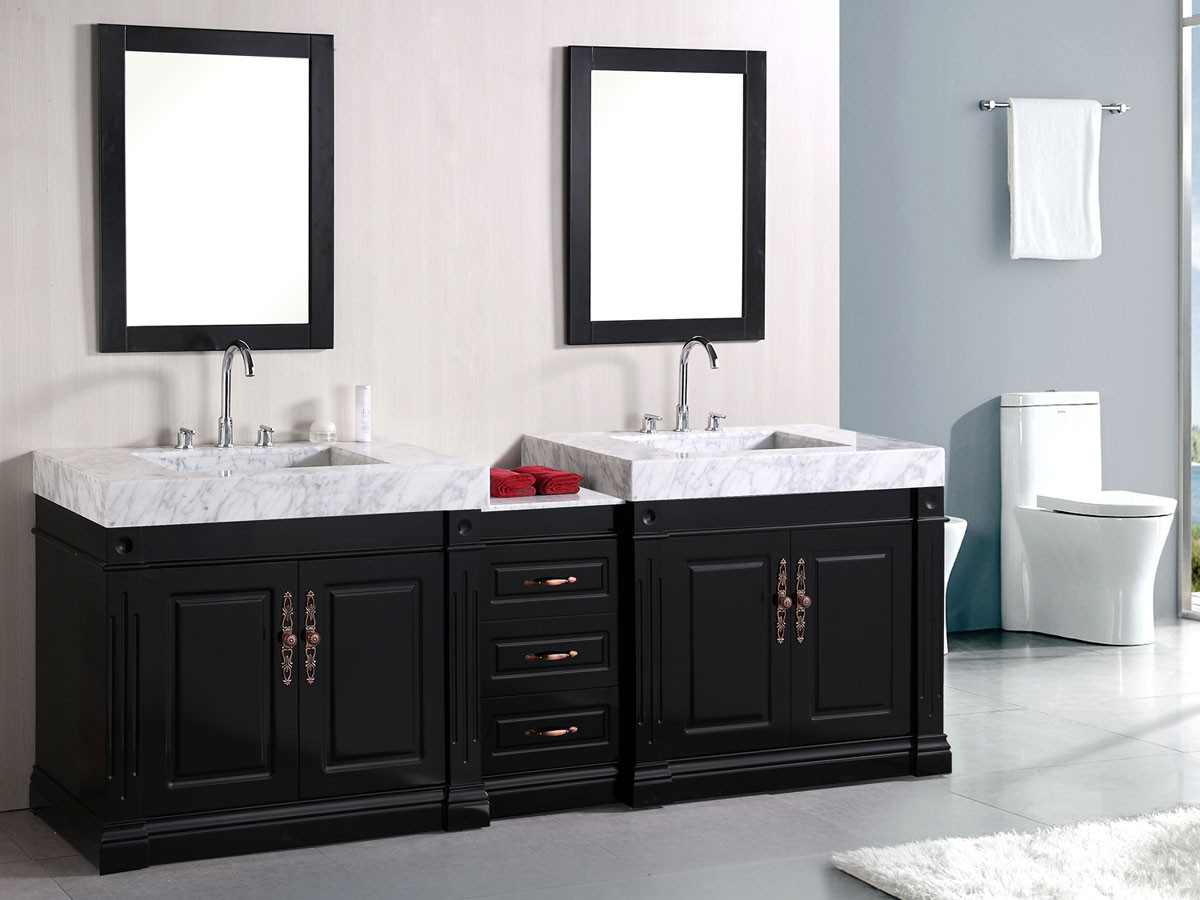 Double Bathroom Sinks
 88" Odyssey Double Sink Vanity Bathgems