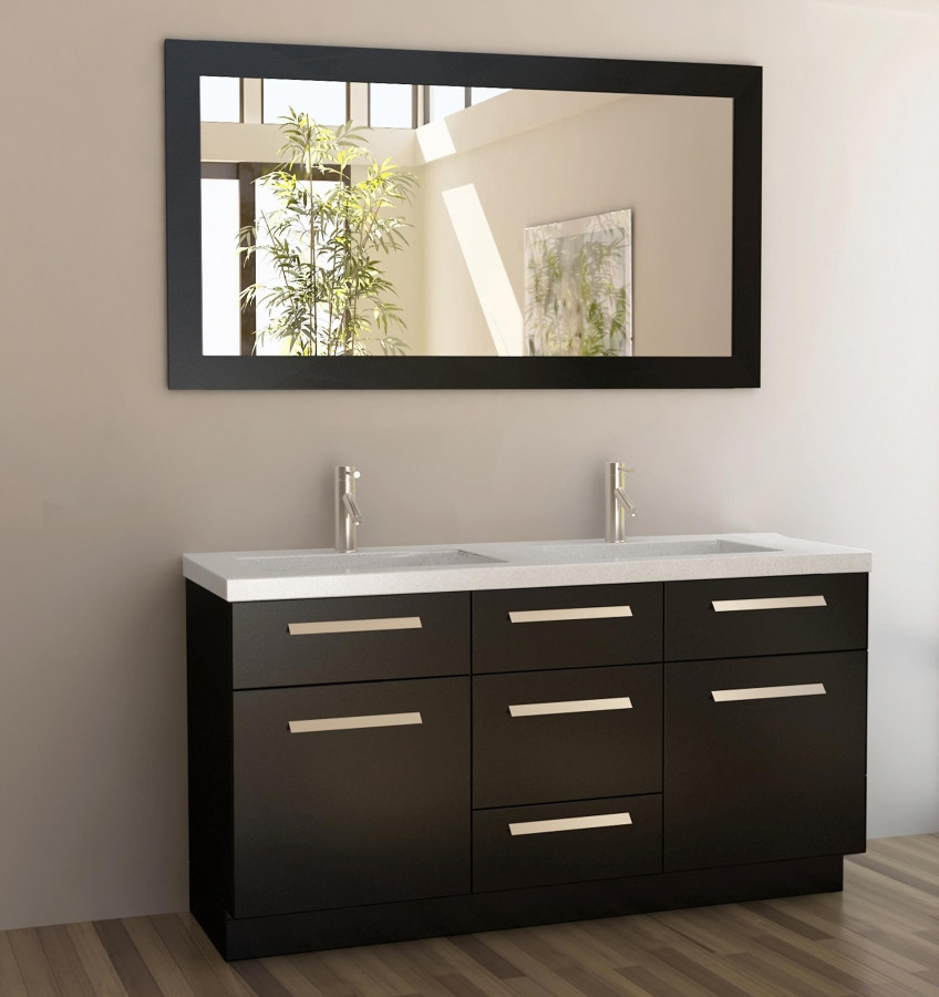 Double Bathroom Sinks
 60 Inch Double Sink Bathroom Vanity with Quartz Top
