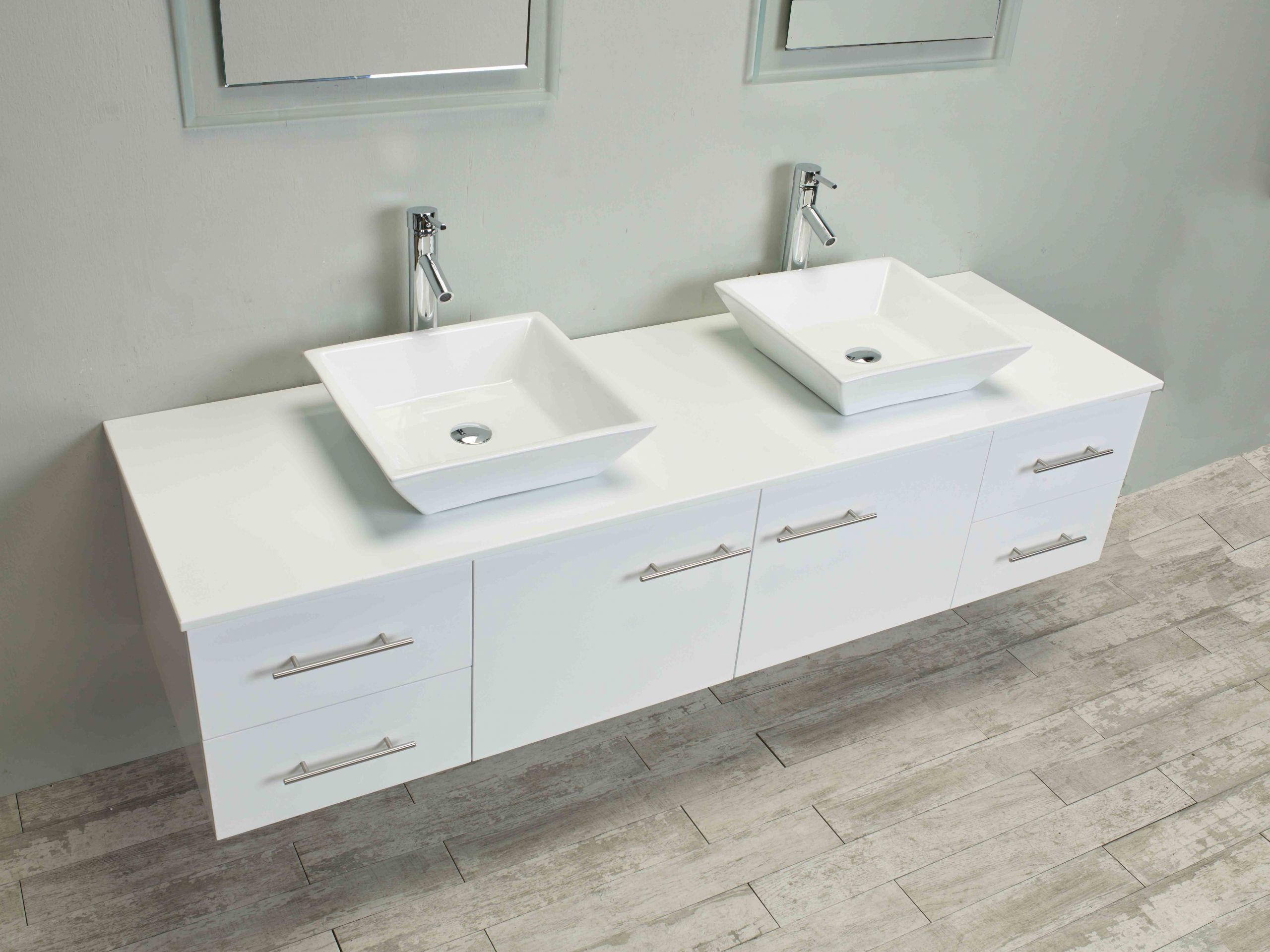 Double Bathroom Sinks
 Totti Wave 72 inch White Modern Double Sink Bathroom