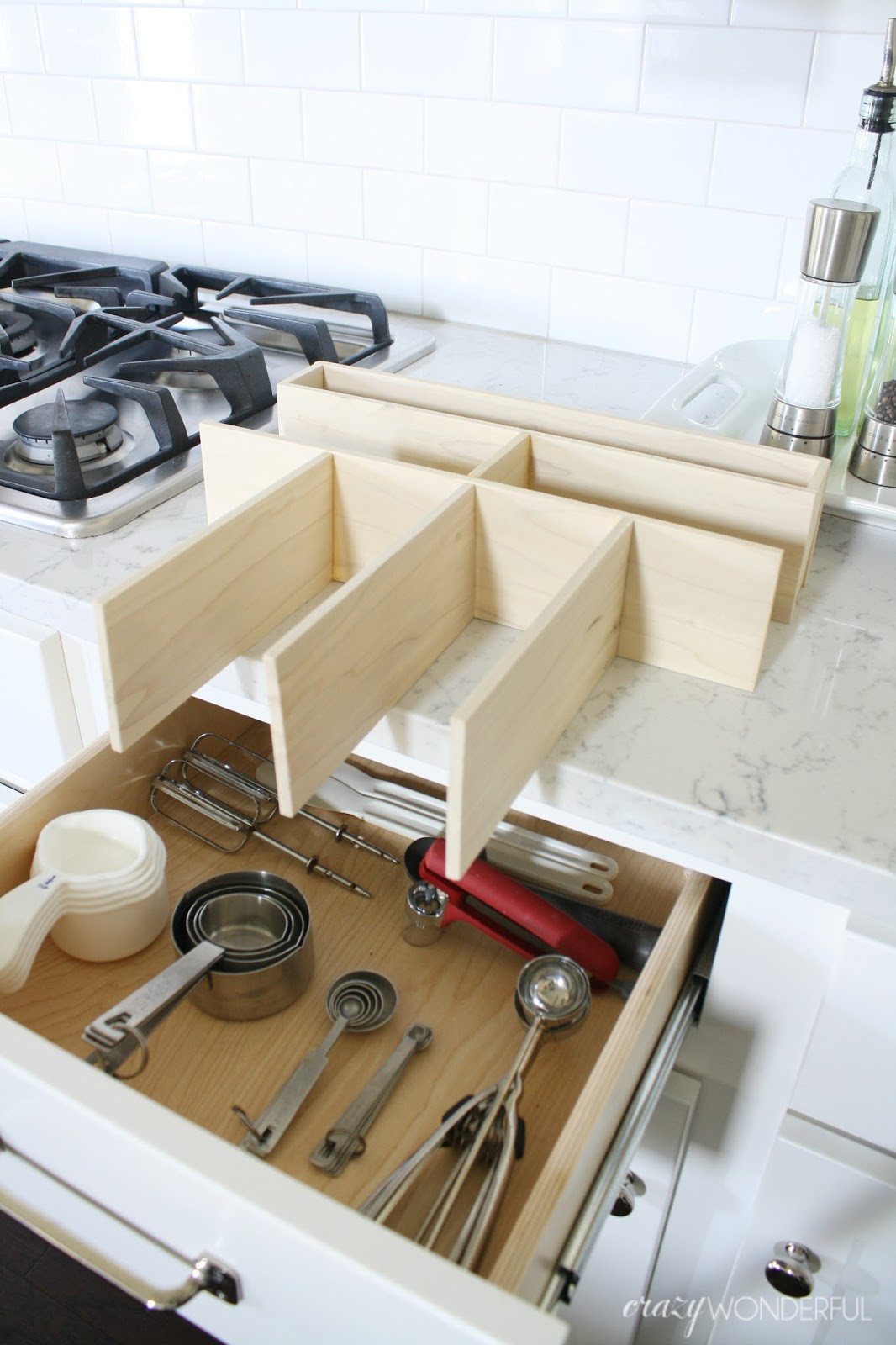 Drawer Organizers Kitchen
 DIY custom kitchen drawer organizers Crazy Wonderful
